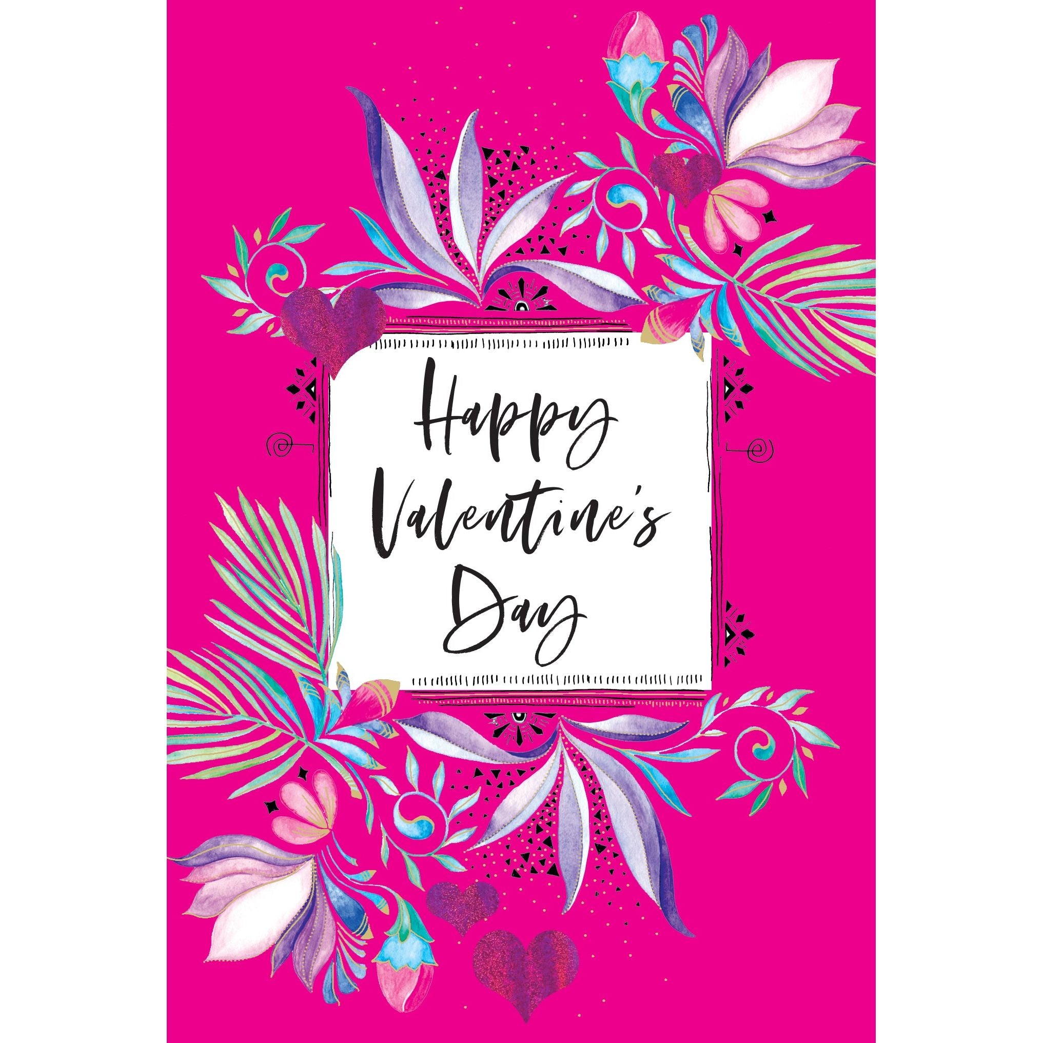 Purple Palms Valentine's Day Card